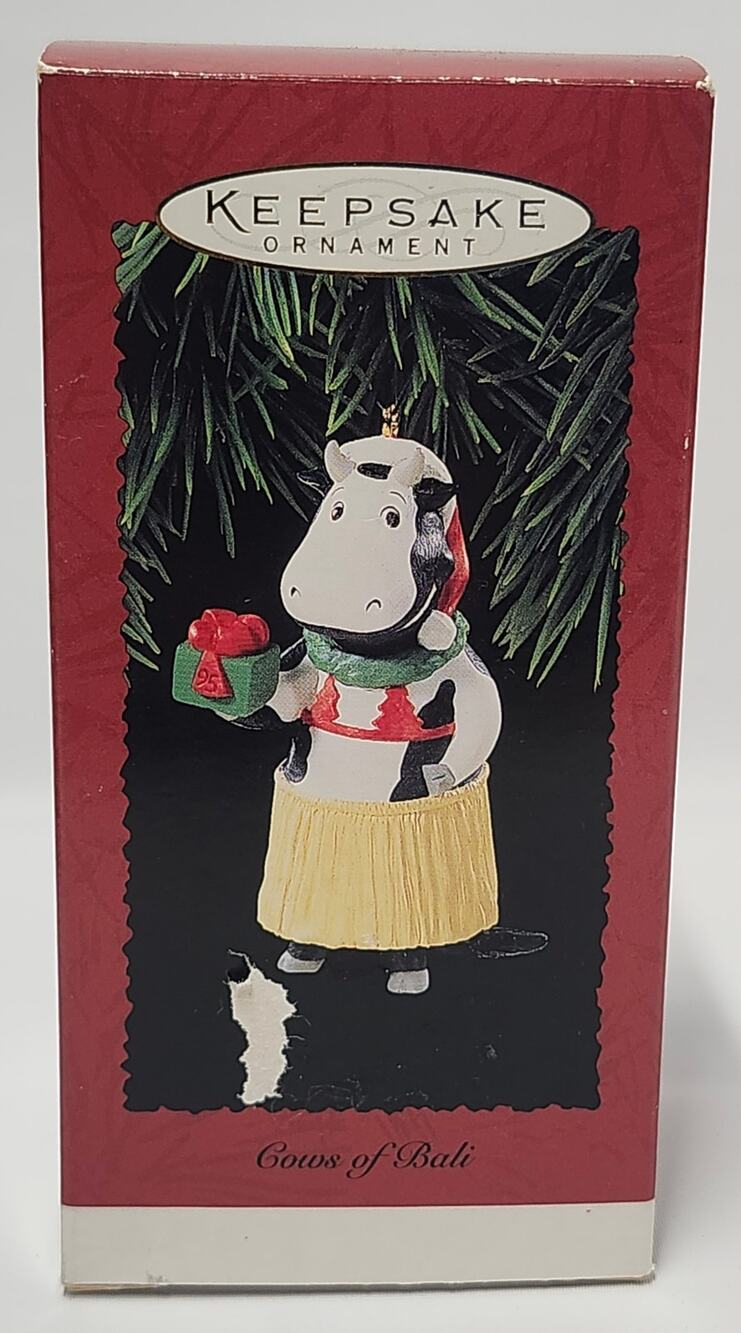 1995 Hallmark Keepsake Cows of Bali Cow Christmas Ornament QX5999